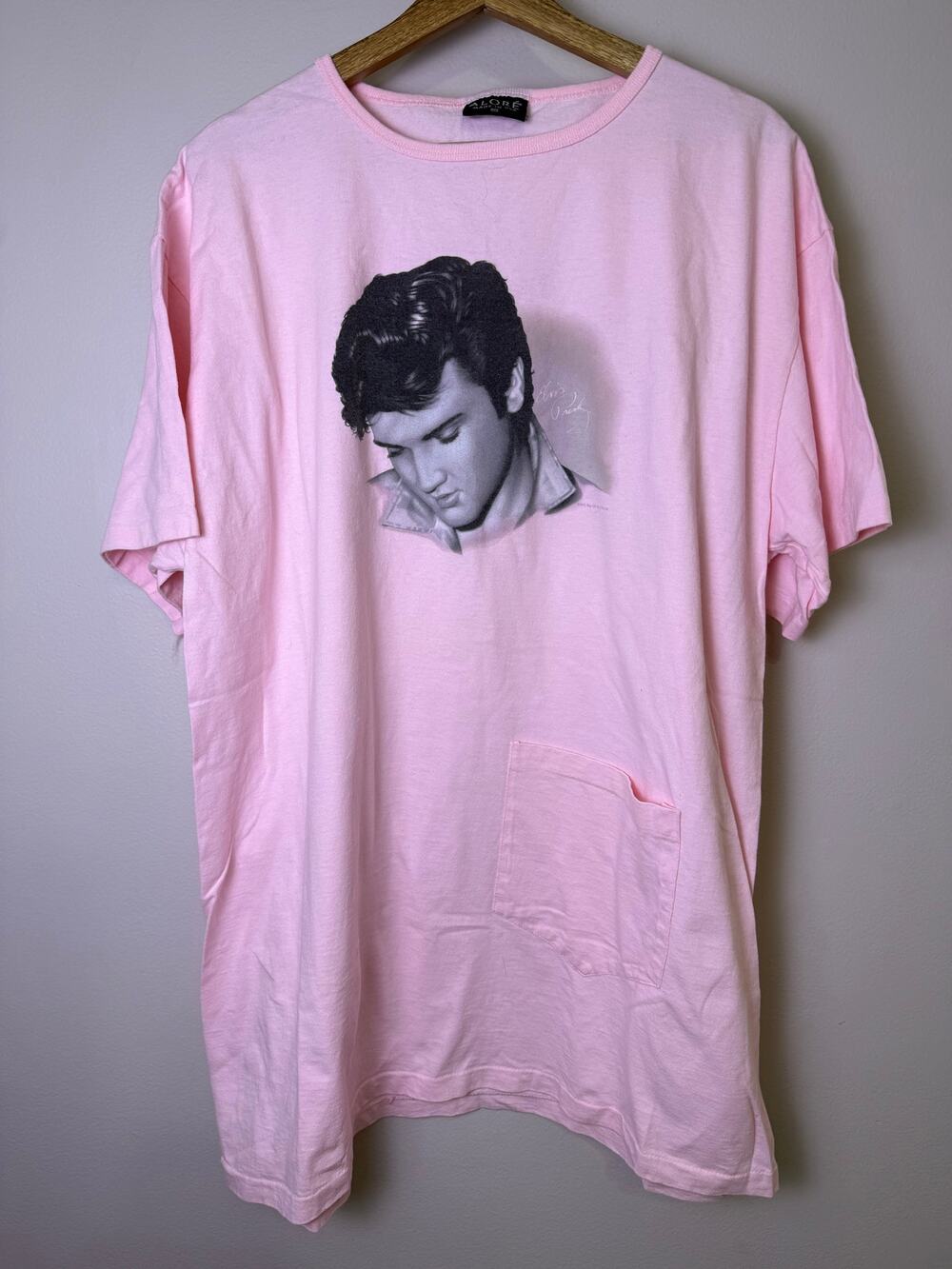 Vintage Alore Elvis Presley Pink Single Stitch T Shirt USA Made